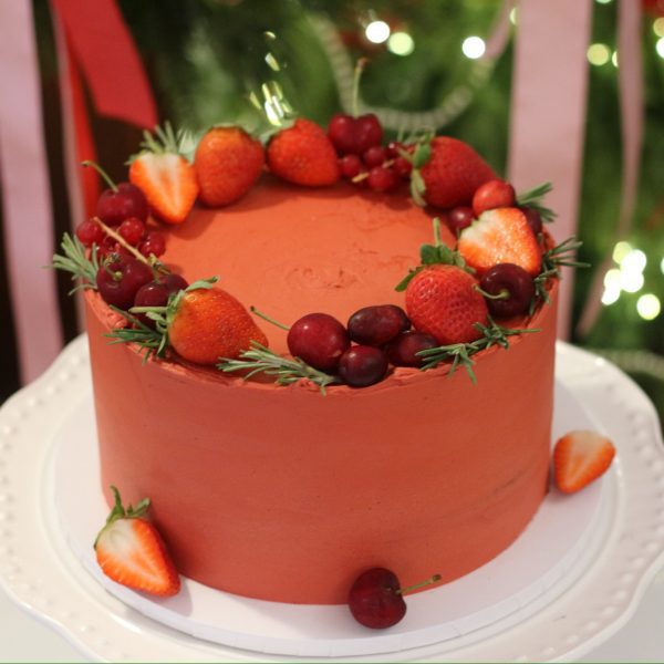 Red Velvet Christmas Wreath Cake